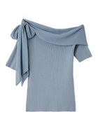 【フレイ アイディー/FRAY I.D】のシフォンリボンオフショルニット 人気、トレンドファッション・服の通販 founy(ファニー) ファッション Fashion レディースファッション Fashion for Women トップス・カットソー Cut & Sew Tops ニット Knit Tops & Sweaters なめらか Smooth, Silky Texture エレガント 上品 Elegant コンパクト Compact, Small Size シフォン Chiffon, Lightweight Fabric ショルダー Shoulder, Shoulder Strap シンプル Simple, Minimal スカーフ Scarf, Neckwear ドッキング Docking, Mixed Material フィット Fit, Slim Fit モノトーン Monotone, Black and White リボン Ribbon, Bow ループ Loop, Loop Knit 半袖 Short Sleeve, Half Sleeve thumbnail BLU[086]|ID: prp329100004635011 ipo3291000000033375661