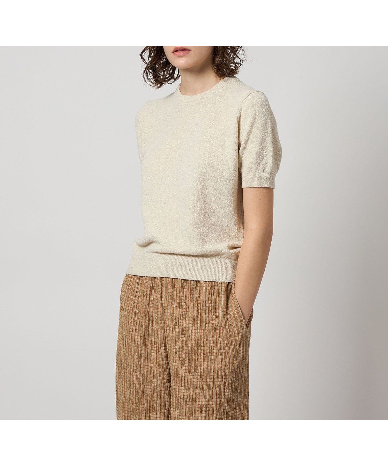 【ビューティ&ユース ユナイテッドアローズ/BEAUTY&YOUTH / UNITED ARROWS】のSteven Alan ハーフスリーブ ニット インテリア・キッズ・メンズ・レディースファッション・服の通販 founy(ファニー) 　ファッション　Fashion　レディースファッション　Fashion for Women　トップス・カットソー　Cut & Sew Tops　ニット　Knit Tops & Sweaters　コンパクト　Compact, Small Size　シンプル　Simple, Minimal　スリーブ　Sleeve, Long Sleeve / Short Sleeve　ハーフ　Half, Half-Length　ベスト　Vest, Waistcoat　夏　Summer　OFF WHITE|ID: prp329100004635028 ipo3291000000033376038