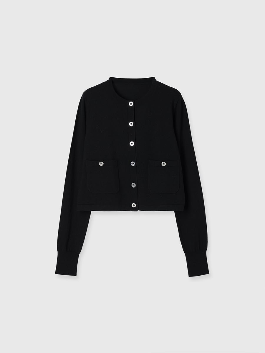 【アニュアンス/anuans】のベーシックウールニットカーディガン インテリア・キッズ・メンズ・レディースファッション・服の通販 founy(ファニー) 　ファッション　Fashion　レディースファッション　Fashion for Women　トップス・カットソー　Cut & Sew Tops　ニット　Knit Tops & Sweaters　カーディガン・羽織り　Layered Style Cardigans　イタリア　Italy　カーディガン　Cardigan, Knitwear　ベーシック　Basic, Essential　ラグジュアリー　Luxury, Elegant　エレガント 上品　Elegant　今季　This Season, Current Season　夏　Summer　BLACK|ID: prp329100004635116 ipo3291000000033378145