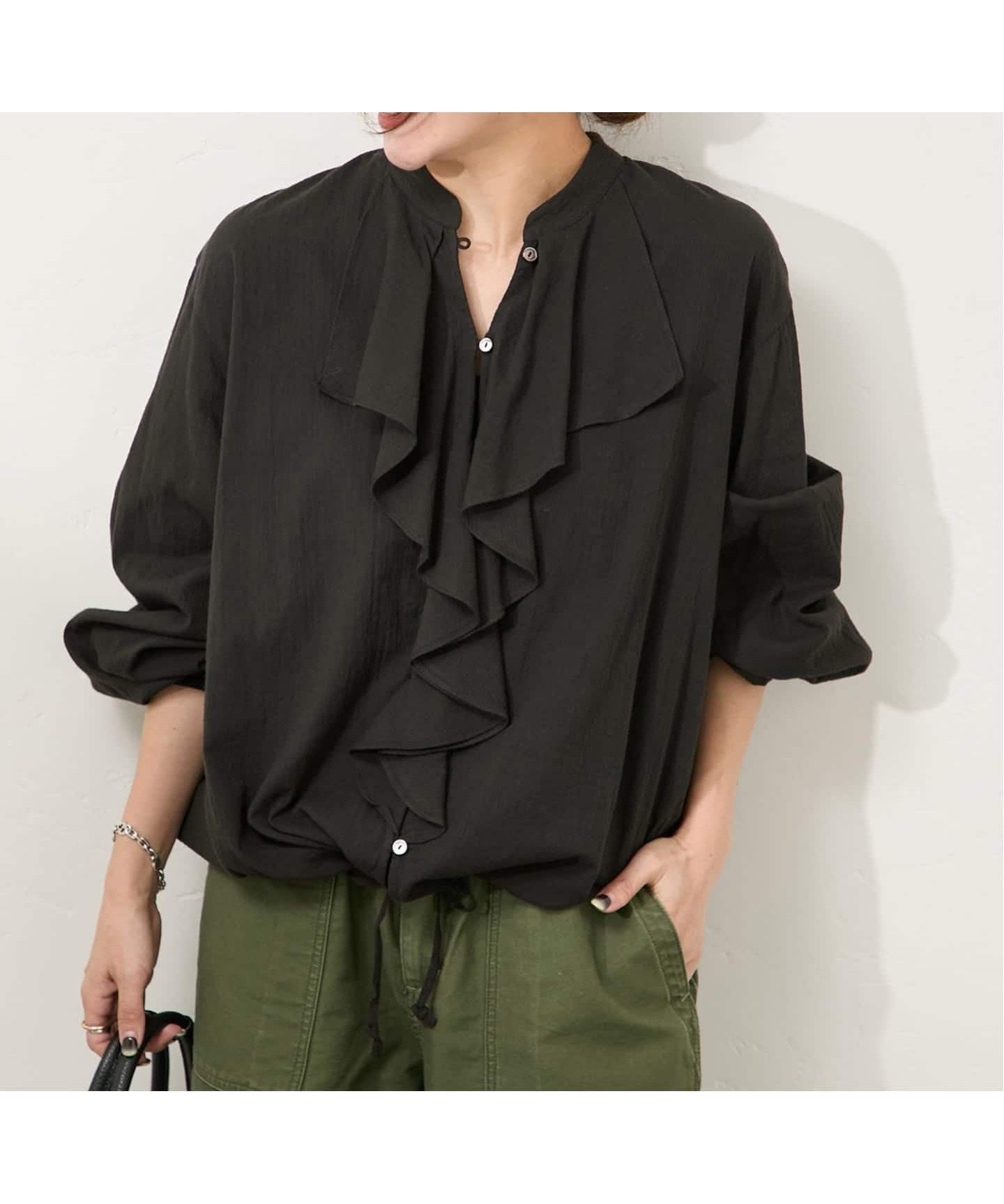 【ジャーナルスタンダード/JOURNAL STANDARD】のボイルストライプフリルブラウス 人気、トレンドファッション・服の通販 founy(ファニー) 　ファッション　Fashion　レディースファッション　Fashion for Women　トップス・カットソー　Cut & Sew Tops　シャツ・ブラウス・オフィスカジュアル　Elegant Blouses & Button-Ups　2025年　2025　2025-2026秋冬・A/W　Autumn/Winter 2025–26 AW25–26　ストライプ　Stripe, Striped Pattern　フリル　Frill, Ruffle　フロント　Front, Front Design　ブラウジング　Blouson Silhouette, Cinched Waist　羽織　Haori, Light Jacket　 other-1|ID: prp329100004635127 ipo3291000000033650842