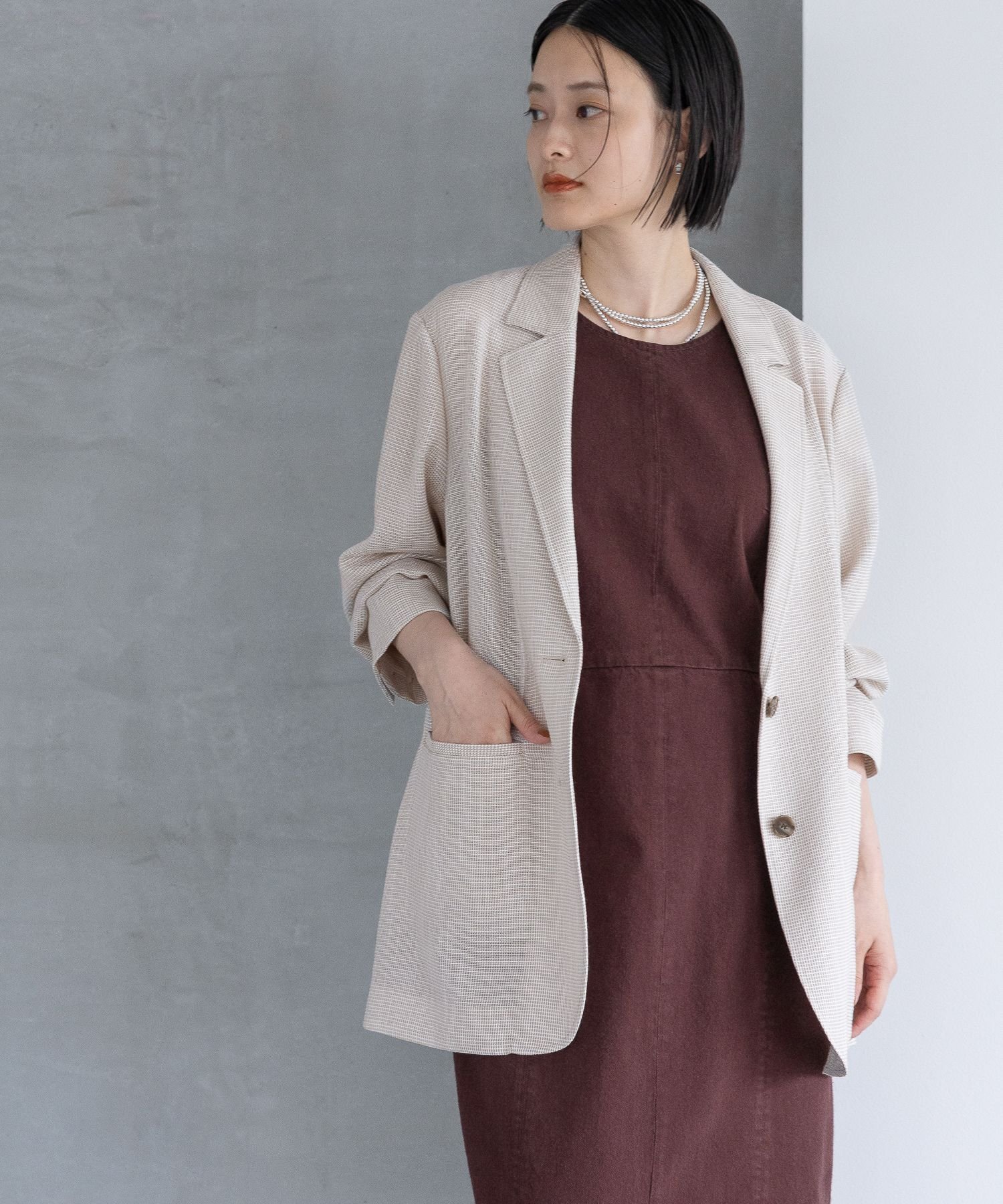 【アパートバイローリーズ/apart by lowrys】のツイーディーカラミジャケット インテリア・キッズ・メンズ・レディースファッション・服の通販 founy(ファニー) 　ファッション　Fashion　レディースファッション　Fashion for Women　アウター　Coat / Outerwear Collection　レディースジャケット・軽アウター　Jackets　おすすめ　Recommended / Our Picks　ジャケット　Jacket, Outerwear　セットアップ　Set-Up, Coordinated Outfit　ツイード　Twill, Twill Weave　デニム　Denim, Jeans Material　トレンド　Trend, Trending Now　メッシュ　Mesh, Net Fabric　夏　Summer　洗える　Machine Washable　秋　Autumn　ベージュ51|ID: prp329100004635283 ipo3291000000033565876
