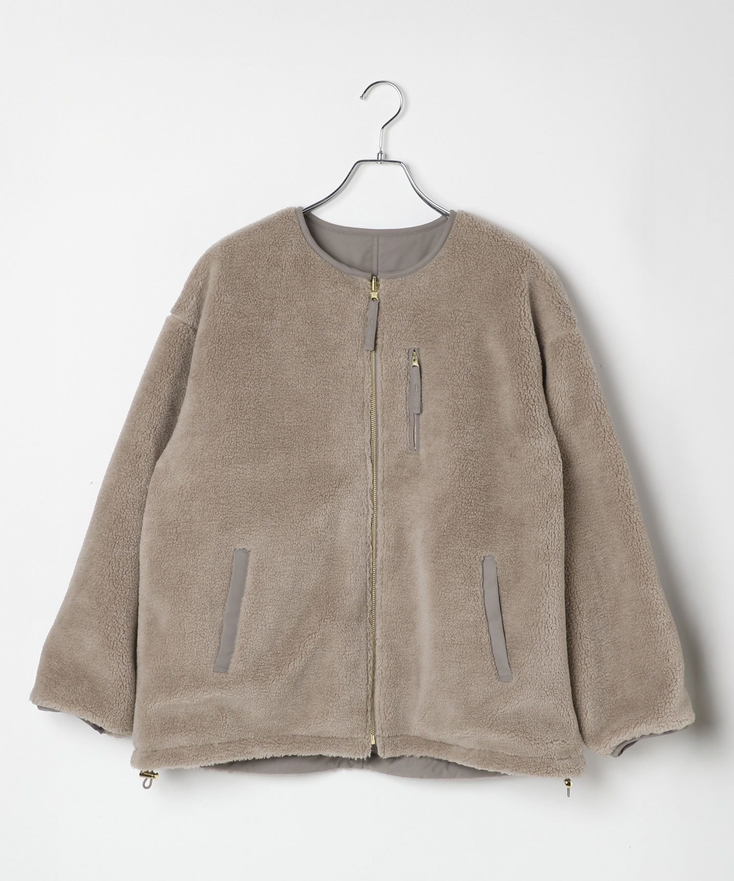 【グローバルワーク/GLOBAL WORK】のリバーシブルボアブルゾン/497158 インテリア・キッズ・メンズ・レディースファッション・服の通販 founy(ファニー) 　ファッション　Fashion　レディースファッション　Fashion for Women　アウター　Coat / Outerwear Collection　ブルゾンジャケット・スポーティアウター　Blouson Jackets　シューズ　Shoes, Footwear　ストレート　Straight, Straight Cut　スニーカー　Sneakers, Trainers　タフタ　Taffeta, Structured Fabric　デニム　Denim, Jeans Material　バレエ　Ballet, Ballet Style　フレア　Flare, Flared　リバーシブル　Reversible, Two-Sided　ワイド　Wide, Wide Fit　エレガント 上品　Elegant　モカ×モカ56|ID: prp329100004635323 ipo3291000000034194407