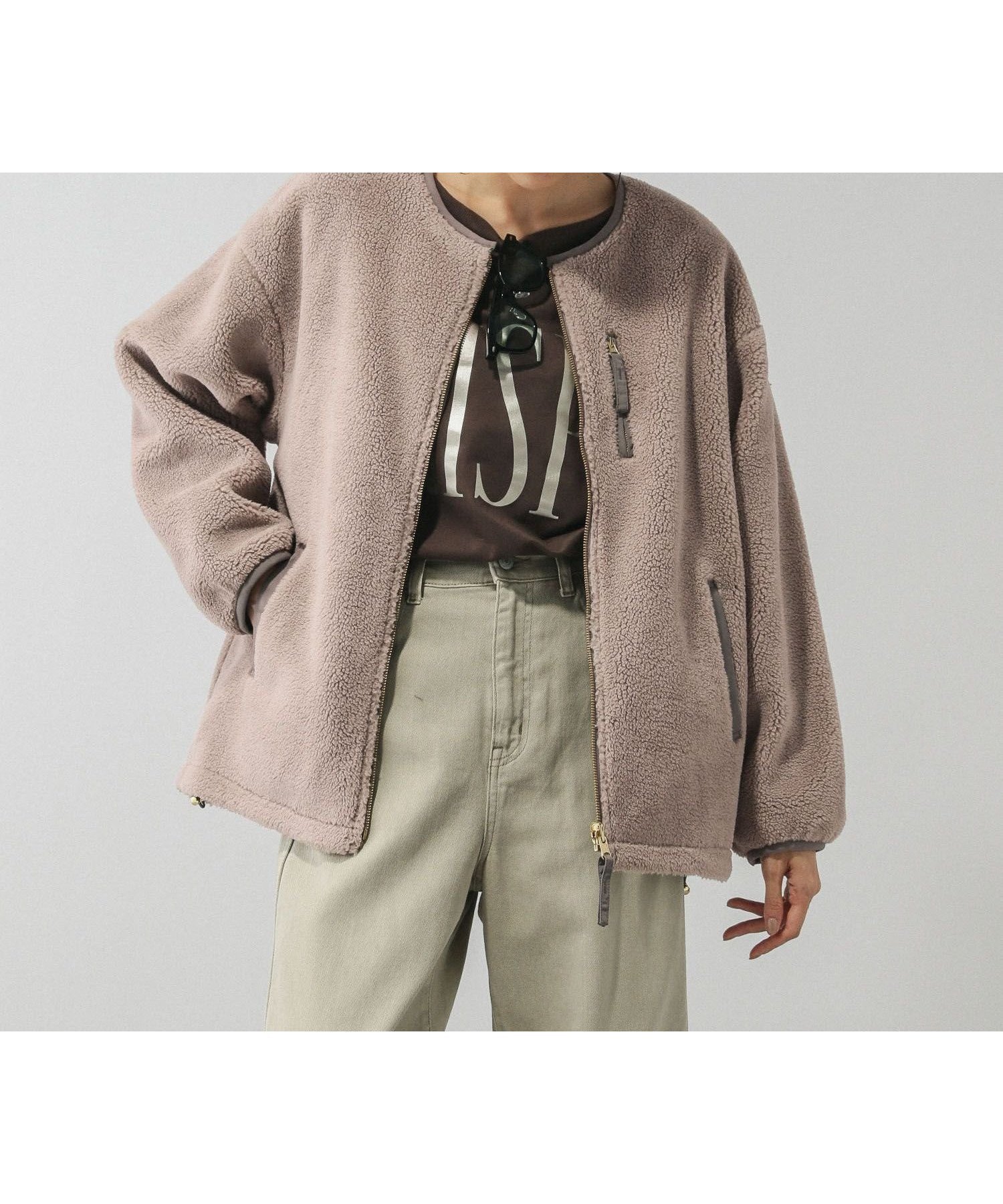 【グローバルワーク/GLOBAL WORK】のリバーシブルボアブルゾン/497158 インテリア・キッズ・メンズ・レディースファッション・服の通販 founy(ファニー) ファッション Fashion レディースファッション Fashion for Women アウター Coat / Outerwear Collection ブルゾンジャケット・スポーティアウター Blouson Jackets シューズ Shoes, Footwear ストレート Straight, Straight Cut スニーカー Sneakers, Trainers タフタ Taffeta, Structured Fabric デニム Denim, Jeans Material バレエ Ballet, Ballet Style フレア Flare, Flared リバーシブル Reversible, Two-Sided ワイド Wide, Wide Fit エレガント 上品 Elegant モカ×モカ56|ID: prp329100004635323 ipo3291000000035595722