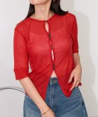 【アンドミー/andme】のテレコリブ シアー 半袖 トップス 人気、トレンドファッション・服の通販 founy(ファニー) ファッション Fashion レディースファッション Fashion for Women トップス・カットソー Cut & Sew Tops コンパクト Compact, Small Size シアー Sheer, See-Through トレンド Trend, Trending Now ランダム Random, Irregular 半袖 Short Sleeve, Half Sleeve thumbnail レッド|ID: prp329100004635326 ipo3291000000033633861