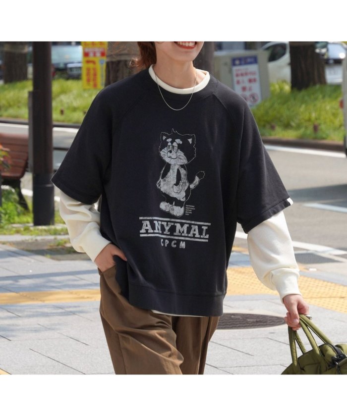 【シーピーシーエム/CPCM】の【ANYMAL】レイヤードロンT インテリア・キッズ・メンズ・レディースファッション・服の通販 founy(ファニー) https://founy.com/ ファッション Fashion レディースファッション Fashion for Women トップス・カットソー Cut & Sew Tops ロングTシャツ・Tシャツ Longline T-Shirts & Tees スウェット / スエット Sweatshirt, Sweatwear デニム Denim, Jeans Material トレンド Trend, Trending Now 定番 Standard, Basic Item ネコ Cat, Feline Motif プリント Print, Printed Pattern 半袖 Short Sleeve, Half Sleeve リラックス Relax, Relaxed Fit ロング Long, Long-Length ワイド Wide, Wide Fit |ID: prp329100004635505 ipo3291000000033977597