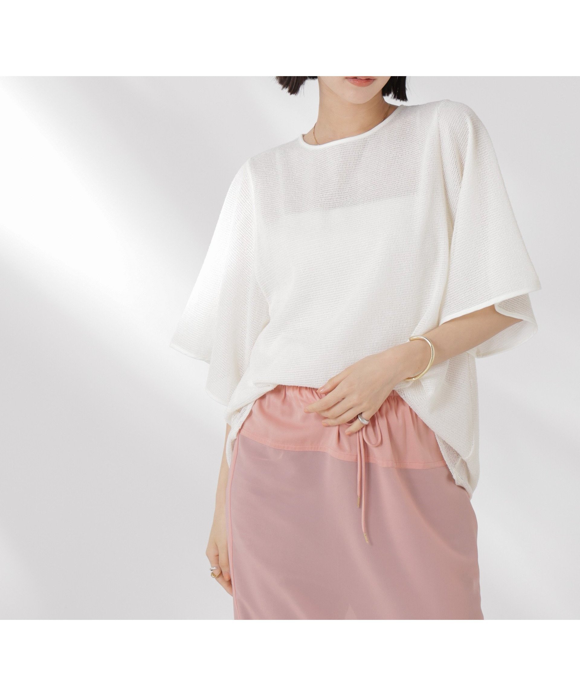 【ナノ ユニバース/nano universe】のメッシュ×シフォンコンビチュニックトップス 人気、トレンドファッション・服の通販 founy(ファニー) 　ファッション　Fashion　レディースファッション　Fashion for Women　トップス・カットソー　Cut & Sew Tops　ウォッシャブル　Machine Washable　コンビ　Combo, Combination Style　シフォン　Chiffon, Lightweight Fabric　シンプル　Simple, Minimal　スラックス　Slacks, Dress Pants　タイトスカート　Pencil Skirt, Tight Skirt　チュニック　Tunic, Long Top　トレンド　Trend, Trending Now　フレア　Flare, Flared　ベーシック　Basic, Essential　メッシュ　Mesh, Net Fabric　リラックス　Relax, Relaxed Fit　ワイド　Wide, Wide Fit　おすすめ　Recommended / Our Picks　2025年　2025　2025春夏・S/S　Spring/Summer 2025 SS25　 other-1|ID: prp329100004635535 ipo3291000000033385935