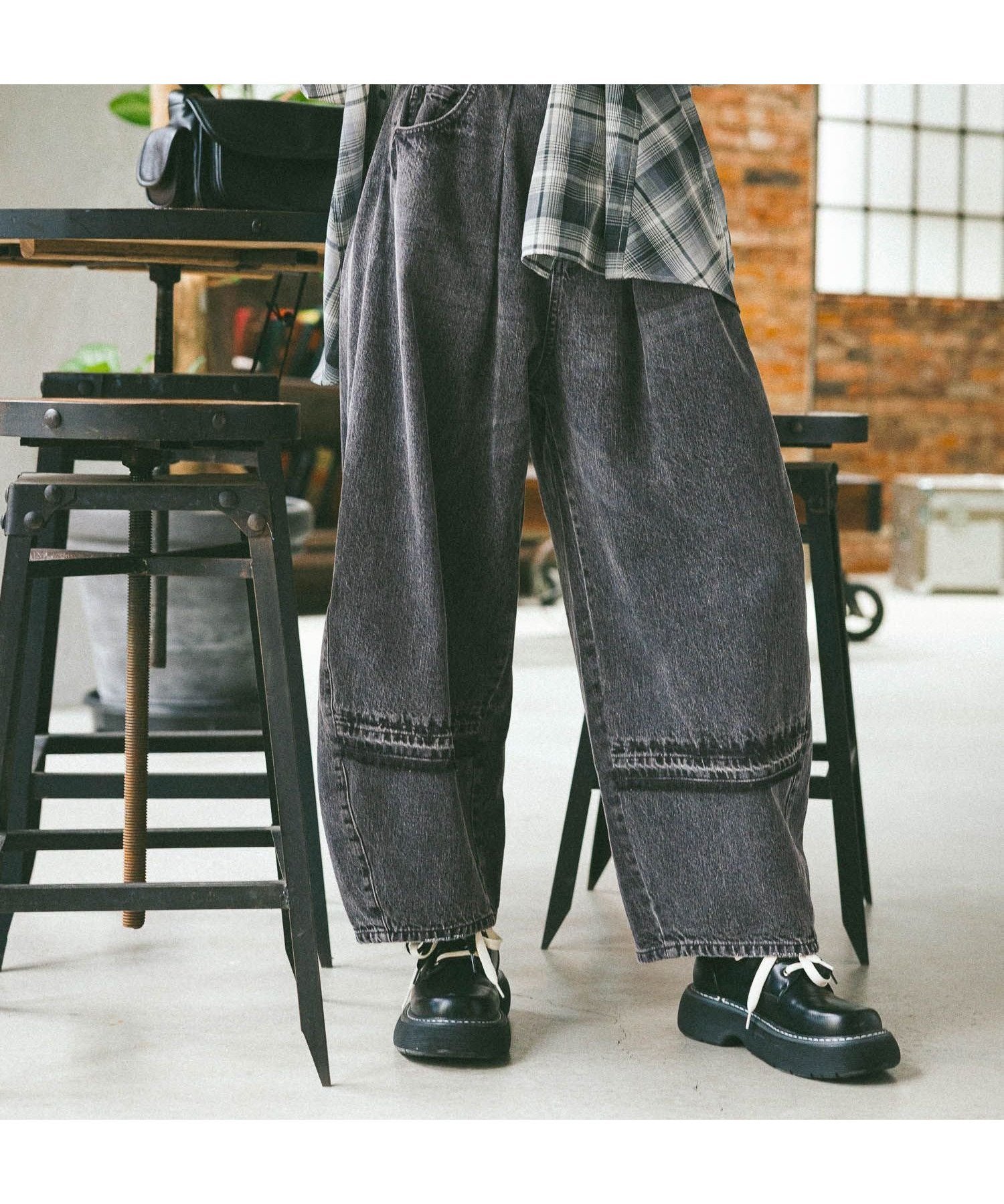【ニコアンド/niko and】のNKJ 2025AW REMAKE BARREL DENIM インテリア・キッズ・メンズ・レディースファッション・服の通販 founy(ファニー) 　ファッション　Fashion　レディースファッション　Fashion for Women　インディゴ　Indigo Denim　カットソー　Cut and Sewn Top　シンプル　Simple, Minimal　デニム　Denim, Jeans Material　トレンド　Trend, Trending Now　ベーシック　Basic, Essential　リブニット　Rib Knit, Ribbed Knit　リメイク　Remake, Reconstructed　レオパード　Leopard, Animal Print　ワイド　Wide, Wide Fit　おすすめ　Recommended / Our Picks　2025年　2025　2025-2026秋冬・A/W　Autumn/Winter 2025–26 AW25–26　チャコールデニム|ID: prp329100004635538 ipo3291000000033798286