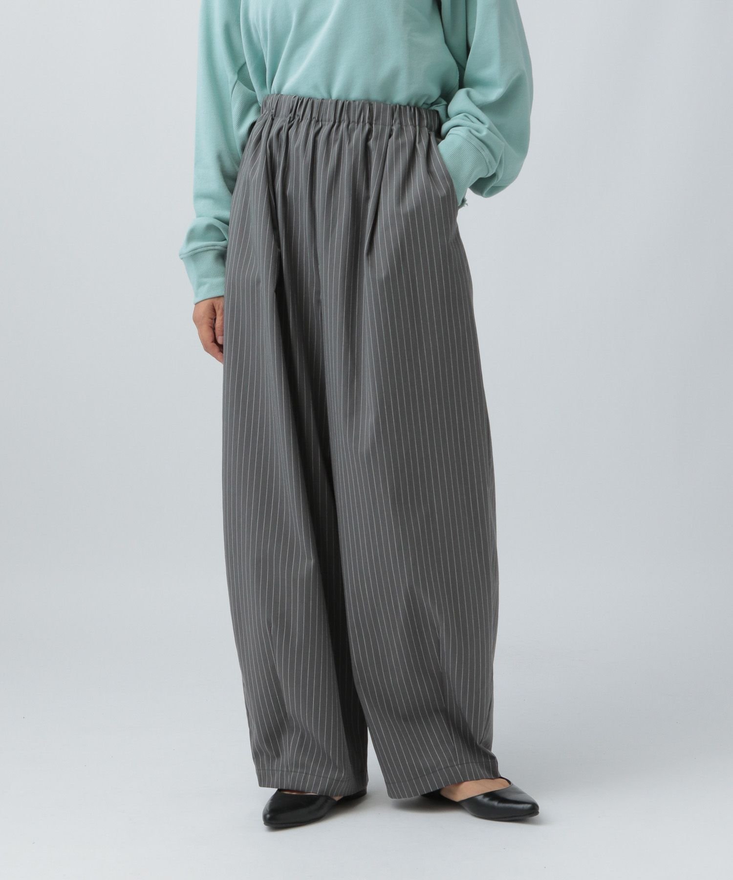 【レプシィム ローリーズファーム/LEPSIM LOWRYS FARM】のスラックスコクーンパンツ インテリア・キッズ・メンズ・レディースファッション・服の通販 founy(ファニー) 　ファッション　Fashion　レディースファッション　Fashion for Women　パンツ　Pants & Trousers　おすすめ　Recommended / Our Picks　人気　Popular, Best Seller　グレー×ストライプ10|ID: prp329100004635539 ipo3291000000034517916