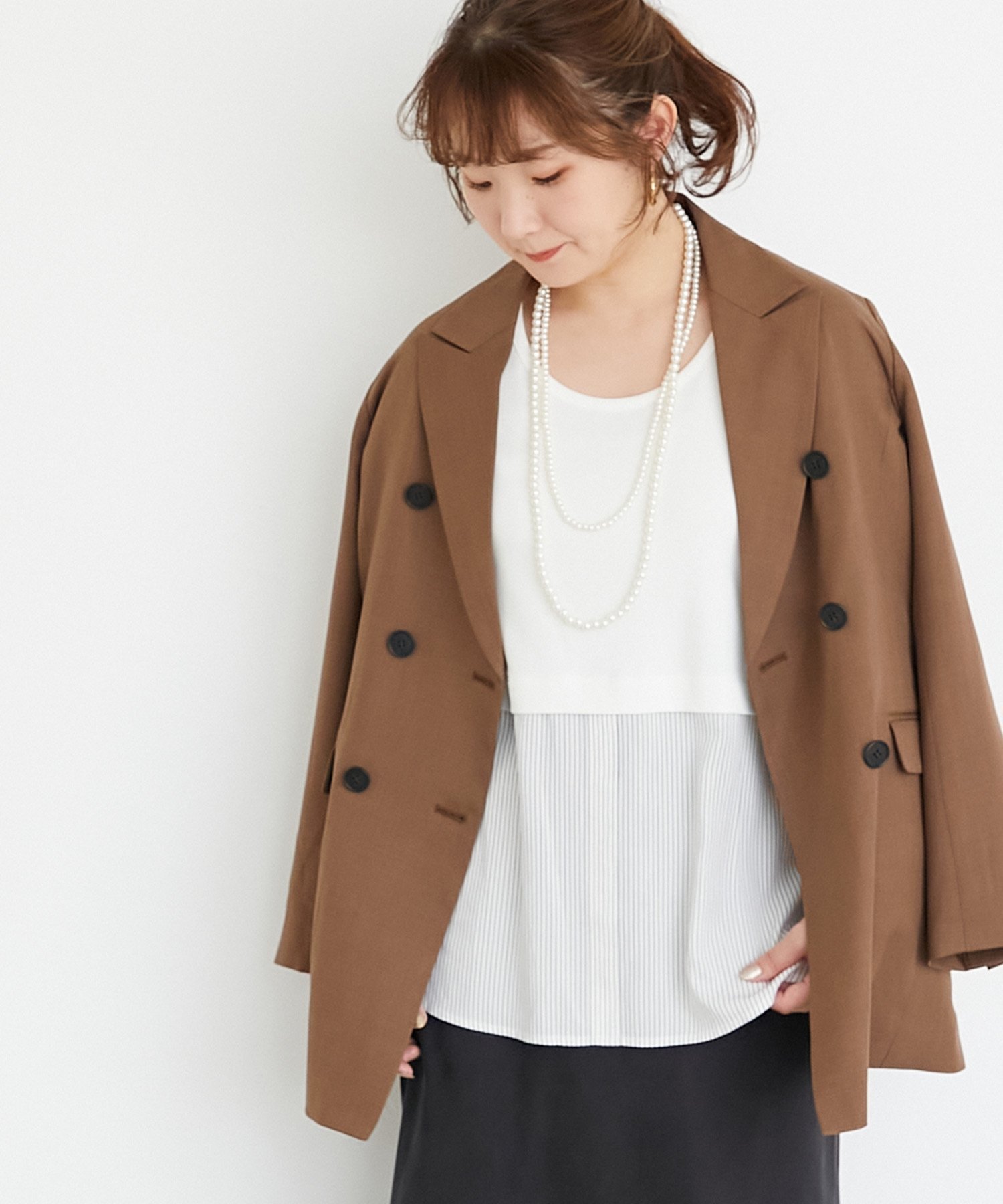 【ルクールブラン/le.coeur blanc】の《WEB限定アイテム》ストレッチルーズジャケット インテリア・キッズ・メンズ・レディースファッション・服の通販 founy(ファニー) 　ファッション　Fashion　レディースファッション　Fashion for Women　アウター　Coat / Outerwear Collection　レディースジャケット・軽アウター　Jackets　ストレッチ　Stretch, Stretchy Fabric　デニム　Denim, Jeans Material　ビジネス 仕事 通勤　Business / Work / Commuting　ブラウン|ID: prp329100004635550 ipo3291000000033386410