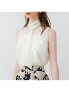 【フレイ アイディー/FRAY I.D】のシアーノースリボウタイブラウス 人気、トレンドファッション・服の通販 founy(ファニー) ファッション Fashion レディースファッション Fashion for Women トップス・カットソー Cut & Sew Tops シャツ・ブラウス・オフィスカジュアル Elegant Blouses & Button-Ups インナー Innerwear キャミソール Camisole, Spaghetti Strap Top ギャザー Gathered, Ruffled シアー Sheer, See-Through ノースリーブ Sleeveless, No-Sleeve モダン Modern, Contemporary ループ Loop, Loop Knit エレガント 上品 Elegant thumbnail IVR[003]|ID: prp329100004635623 ipo3291000000033650176