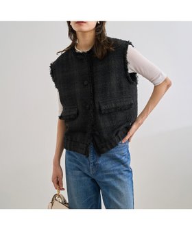 【ロペ/ROPE'】のサマーツイードジレ 人気、トレンドファッション・服の通販 founy(ファニー) ファッション Fashion レディースファッション Fashion for Women アウター Coat / Outerwear Collection トップス・カットソー Cut & Sew Tops ベスト&ジレ / 重ね着スタイル Vests & Gilets イタリア Italy サマー Summer, Summer Style チェック Check, Plaid, Tartan ツイード Twill, Twill Weave リネン Linen, Linen Fabric エレガント 上品 Elegant 別注 Limited Edition, Custom Order |ID:prp329100004635648