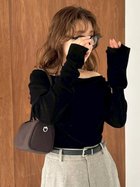 【フレイ アイディー/FRAY I.D】のデコルテタックフロッキーチュールトップス BLK[009]|ID: prp329100004635657 ipo3291000000033874112
