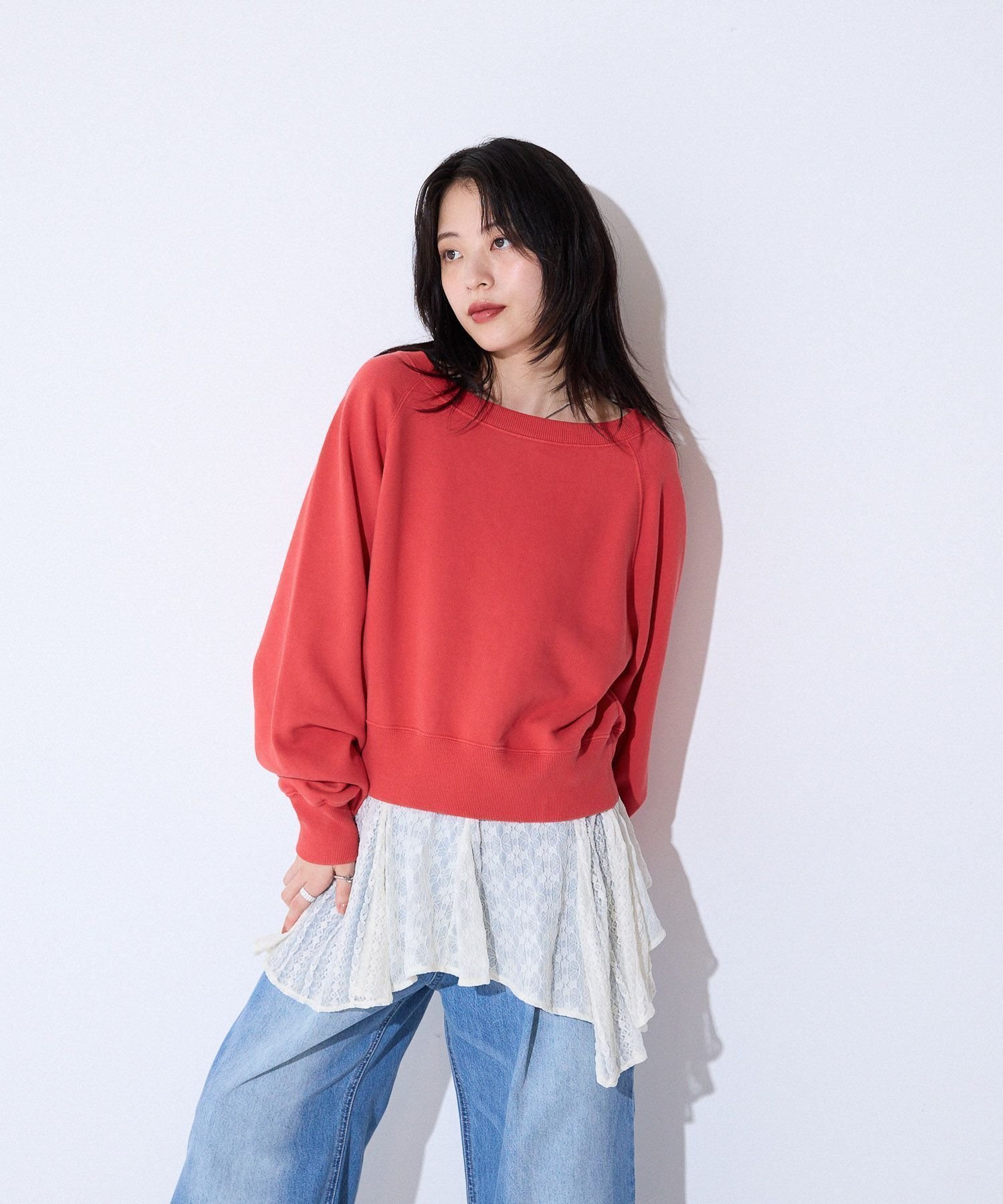 【ジーナシス/JEANASiS】のヴィンテージウラケショートボートネックプルオーバー インテリア・キッズ・メンズ・レディースファッション・服の通販 founy(ファニー) 　ファッション　Fashion　レディースファッション　Fashion for Women　トップス・カットソー　Cut & Sew Tops　カジュアルプルオーバー・ニットトップス　Pullovers & Knit Tops / Casual Pullovers　おすすめ　Recommended / Our Picks　コンパクト　Compact, Small Size　シンプル　Simple, Minimal　スラックス　Slacks, Dress Pants　デニム　Denim, Jeans Material　トレンド　Trend, Trending Now　フレア　Flare, Flared　ボトム　Bottoms, Lower Wear　ルーズ　Loose, Oversized　ワイド　Wide, Wide Fit　定番　Standard, Basic Item　レッド|ID: prp329100004635700 ipo3291000000033390105