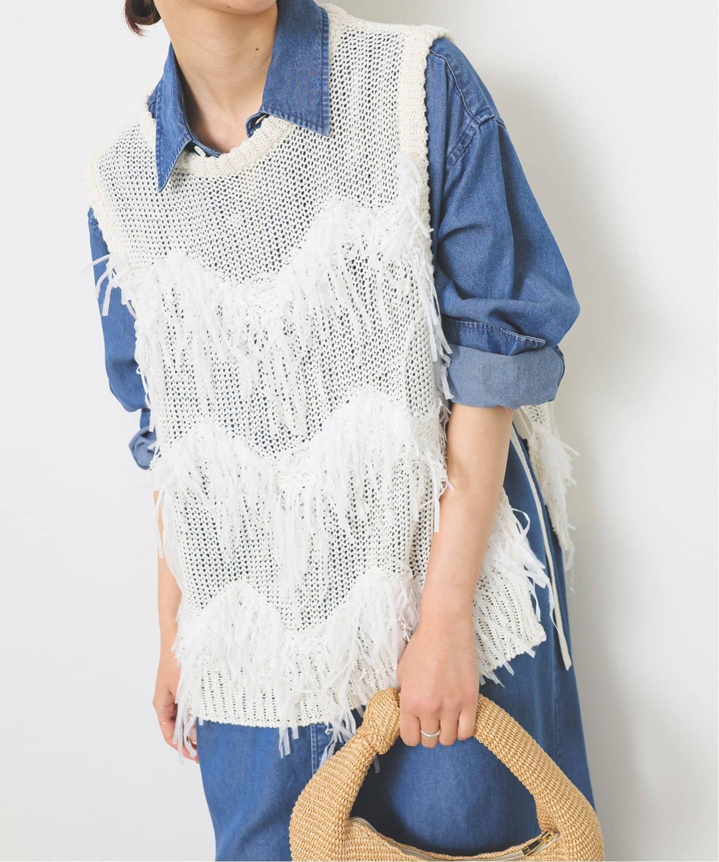【スローブ イエナ/SLOBE IENA】のRitto/リット カットフリンジジレ 202503-ST インテリア・キッズ・メンズ・レディースファッション・服の通販 founy(ファニー) 　ファッション　Fashion　レディースファッション　Fashion for Women　アウター　Coat / Outerwear Collection　トップス・カットソー　Cut & Sew Tops　ベスト&ジレ / 重ね着スタイル　Vests & Gilets　ナチュラル|ID: prp329100004635702 ipo3291000000033390113