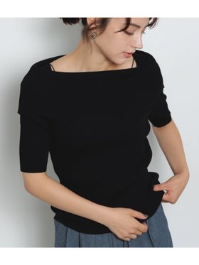 【テチチ/Te chichi】のハーフスリーブオフショルニット 人気、トレンドファッション・服の通販 founy(ファニー) ファッション Fashion レディースファッション Fashion for Women トップス・カットソー Cut & Sew Tops ニット Knit Tops & Sweaters スリーブ Sleeve, Long Sleeve / Short Sleeve ハーフ Half, Half-Length ボーダー Border, Stripe 夏 Summer 無地 Plain, Solid Color |ID:prp329100004635732