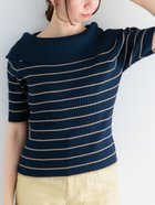 【テチチ/Te chichi】のハーフスリーブオフショルニット 人気、トレンドファッション・服の通販 founy(ファニー) ファッション Fashion レディースファッション Fashion for Women トップス・カットソー Cut & Sew Tops ニット Knit Tops & Sweaters スリーブ Sleeve, Long Sleeve / Short Sleeve ハーフ Half, Half-Length ボーダー Border, Stripe 夏 Summer 無地 Plain, Solid Color thumbnail ネイビー|ID: prp329100004635732 ipo3291000000033390500
