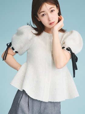 【セルフォード/CELFORD】のリボンディテールペプラムカーディガン 人気、トレンドファッション・服の通販 founy(ファニー) ファッション Fashion レディースファッション Fashion for Women トップス・カットソー Cut & Sew Tops カーディガン・羽織り Layered Style Cardigans カーディガン Cardigan, Knitwear バランス Balance, Style Balance ペプラム Peplum, Flared Hem |ID:prp329100004635771