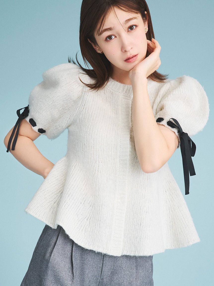 【セルフォード/CELFORD】のリボンディテールペプラムカーディガン 人気、トレンドファッション・服の通販 founy(ファニー) 　ファッション　Fashion　レディースファッション　Fashion for Women　トップス・カットソー　Cut & Sew Tops　カーディガン・羽織り　Layered Style Cardigans　カーディガン　Cardigan, Knitwear　バランス　Balance, Style Balance　ペプラム　Peplum, Flared Hem　 other-1|ID: prp329100004635771 ipo3291000000033390976
