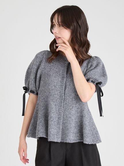 【セルフォード/CELFORD】のリボンディテールペプラムカーディガン インテリア・キッズ・メンズ・レディースファッション・服の通販 founy(ファニー) 　ファッション　Fashion　レディースファッション　Fashion for Women　トップス・カットソー　Cut & Sew Tops　カーディガン・羽織り　Layered Style Cardigans　カーディガン　Cardigan, Knitwear　バランス　Balance, Style Balance　ペプラム　Peplum, Flared Hem　GRY[006]|ID: prp329100004635771 ipo3291000000033390980