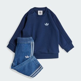 【アディダス/adidas / KIDS】の【公式】アディダス adidas デニム クルーセット キッズ 人気、トレンドファッション・服の通販 founy(ファニー) ファッション Fashion キッズファッション Fashion for Kids おすすめ Recommended / Our Picks ジーンズ Jeans, Denim Pants セットアップ Set-Up, Coordinated Outfit デニム Denim, Jeans Material ベビー Baby, Babywear |ID:prp329100004635791