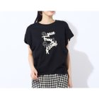 【リリアンビューティエクラ/Liliane Burty ECLAT】の【S・Mサイズ】綿100%フレンチスリーブTシャツ 人気、トレンドファッション・服の通販 founy(ファニー) ファッション Fashion レディースファッション Fashion for Women トップス・カットソー Cut & Sew Tops シャツ・ブラウス・オフィスカジュアル Elegant Blouses & Button-Ups ロングTシャツ・Tシャツ Longline T-Shirts & Tees コレクション Collection, Seasonal Line スリーブ Sleeve, Long Sleeve / Short Sleeve デニム Denim, Jeans Material トレンド Trend, Trending Now フォルム Silhouette, Form フレンチ French, French Style プリント Print, Printed Pattern リュクス Luxury, Elegant, High-End, Chic おすすめ Recommended / Our Picks thumbnail ブラック|ID: prp329100004635809 ipo3291000000033391490