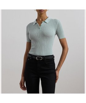 【ラルフローレン/RALPH LAUREN】 ポインテールニット コットンブレンド ポロ セーター人気、トレンドファッション・服の通販 founy(ファニー) ファッション Fashion レディースファッション Fashion for Women トップス・カットソー Cut & Sew Tops ニット Knit Tops & Sweaters スリム Slim, Slim Fit セーター Sweater, Knitwear フィット Fit, Slim Fit ポロシャツ Polo Shirt, Collared Tee 半袖 Short Sleeve, Half Sleeve |ID:prp329100004635835