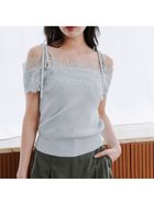 【スナイデル/SNIDEL】のレースコンビハーフスリーブニットプルオーバー 人気、トレンドファッション・服の通販 founy(ファニー) ファッション Fashion レディースファッション Fashion for Women トップス・カットソー Cut & Sew Tops ニット Knit Tops & Sweaters カジュアルプルオーバー・ニットトップス Pullovers & Knit Tops / Casual Pullovers おすすめ Recommended / Our Picks ウェーブ Wavy Pattern ストレート Straight, Straight Cut トリミング Trimming, Decorative Edge リボン Ribbon, Bow レース Lace, Lace Fabric 人気 Popular, Best Seller 半袖 Short Sleeve, Half Sleeve 定番 Standard, Basic Item thumbnail LBLU[081]|ID: prp329100004635855 ipo3291000000033391886
