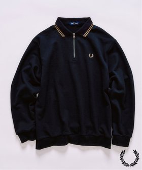 【フォーワンセブン バイ エディフィス/417 by EDIFICE / MEN】のFRED PERRY / フレッドペリー417別注 ハーフジップ リブカラースウェット 人気、トレンドファッション・服の通販 founy(ファニー) ファッション Fashion メンズファッション Fashion for Men バランス Balance, Style Balance フロント Front, Front Design ベスト Vest, Waistcoat 別注 Limited Edition, Custom Order ルーズ Loose, Oversized エレガント 上品 Elegant |ID:prp329100004635857