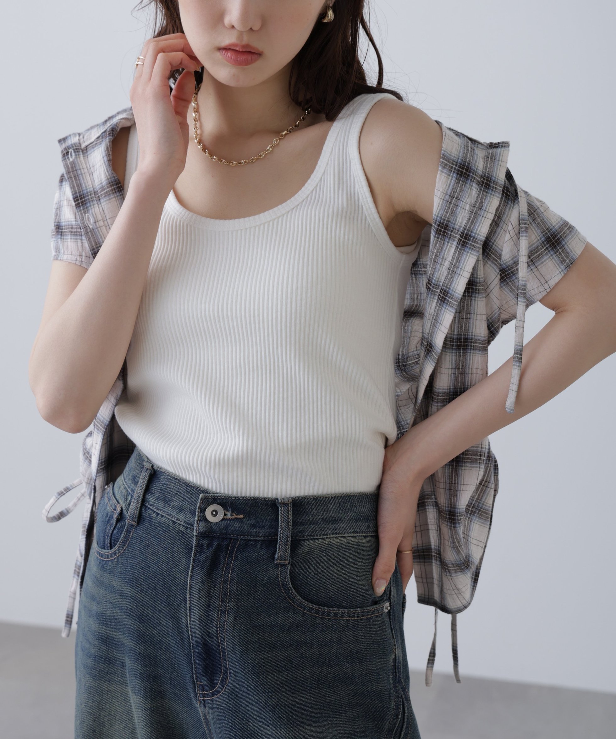 【フリーズマート/FREE'S MART】のテレコタンクトップ インテリア・キッズ・メンズ・レディースファッション・服の通販 founy(ファニー) 　ファッション　Fashion　レディースファッション　Fashion for Women　インナー　Innerwear　カーディガン　Cardigan, Knitwear　キャミワンピース　Cami Dress, Slip Dress　タンク　Tank Top, Sleeveless Top　テレコ　Ribbed, Rib Stitch　バランス　Balance, Style Balance　フィット　Fit, Slim Fit　ベーシック　Basic, Essential　ホワイト|ID: prp329100004636190 ipo3291000000033396792
