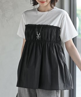 【アールピーエス/rps】の異素材ドッキングT 人気、トレンドファッション・服の通販 founy(ファニー) ファッション Fashion レディースファッション Fashion for Women ギャザー Gathered, Ruffled シャーリング Shirring, Ruched シンプル Simple, Minimal ドッキング Docking, Mixed Material ビスチェ Bustier, Corset Top 再入荷 Restock / Back in Stock |ID:prp329100004636199