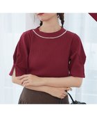 【マジェスティック レゴン/MAJESTIC LEGON】のネックパールリブトップス ボルドー|ID: prp329100004636260 ipo3291000000033553670