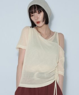【ページボーイ/PAGEBOY】のDAILYシアードロストテレコトップス 人気、トレンドファッション・服の通販 founy(ファニー) ファッション Fashion レディースファッション Fashion for Women トップス・カットソー Cut & Sew Tops おすすめ Recommended / Our Picks アクセサリー Fashion Accessories カットオフ Cut-Off Design デニム Denim, Jeans Material トレンド Trend, Trending Now フレア Flare, Flared ボトム Bottoms, Lower Wear ワンショル One Shoulder, Asymmetrical |ID:prp329100004636363