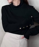 【ジュノア/JUNOAH】のタートルネック袖ボタンリブカットソー 人気、トレンドファッション・服の通販 founy(ファニー) ファッション Fashion レディースファッション Fashion for Women トップス・カットソー Cut & Sew Tops カットソー・ベーシックTシャツ Cut-and-Sewn Tops / Stretch Tees & Basics タートルネック・ハイネックトップス Turtlenecks & High-Neck Tops タートルネック Turtleneck, High Neck thumbnail ブラック|ID: prp329100004636422 ipo3291000000033546098