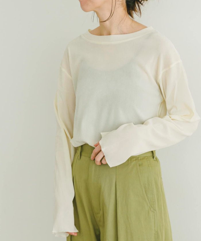 【アイテムズアーバンリサーチ/ITEMS URBAN RESEARCH】のシアーベロアロングTシャツ インテリア・キッズ・メンズ・レディースファッション・服の通販 founy(ファニー) https://founy.com/ ファッション Fashion レディースファッション Fashion for Women トップス・カットソー Cut & Sew Tops シャツ・ブラウス・オフィスカジュアル Elegant Blouses & Button-Ups ロングTシャツ・Tシャツ Longline T-Shirts & Tees ベロアトップス Velour Tops / Velvet-Look Items 2025年 2025 2025春夏・S/S Spring/Summer 2025 SS25 インナー Innerwear カーディガン Cardigan, Knitwear シアー Sheer, See-Through シンプル Simple, Minimal スウェット / スエット Sweatshirt, Sweatwear トレンド Trend, Trending Now ベロア Velour, Soft Velvet 夏 Summer S/S・春夏 SS, Spring/Summer, Warm Season |ID: prp329100004636436 ipo3291000000033546133