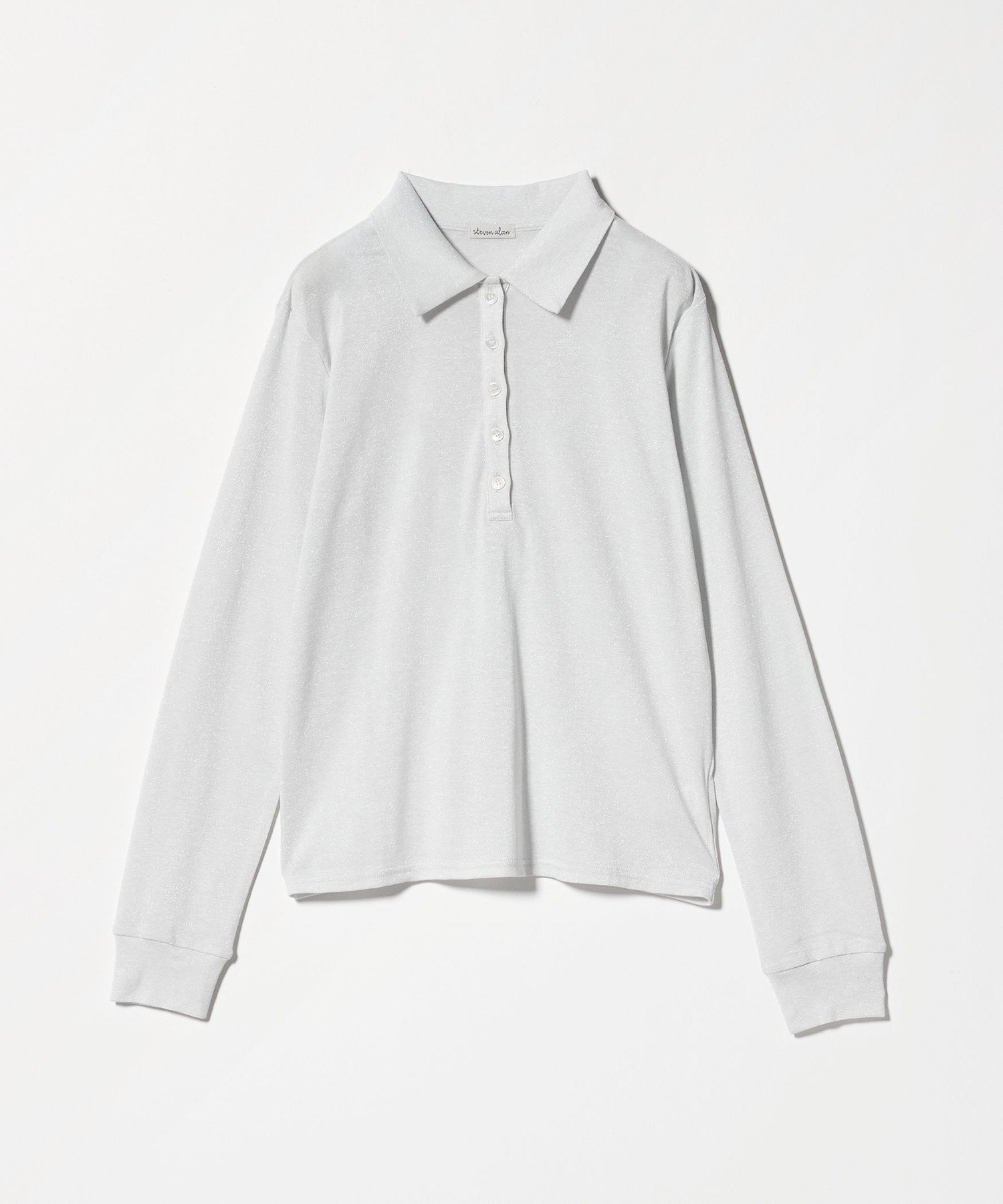 【ビューティ&ユース ユナイテッドアローズ/BEAUTY&YOUTH / UNITED ARROWS】のSteven Alan ラメ ジャージー ポロカットソー インテリア・キッズ・メンズ・レディースファッション・服の通販 founy(ファニー) 　ファッション　Fashion　レディースファッション　Fashion for Women　トップス・カットソー　Cut & Sew Tops　カットソー・ベーシックTシャツ　Cut-and-Sewn Tops / Stretch Tees & Basics　インナー　Innerwear　ポロシャツ　Polo Shirt, Collared Tee　OFF WHITE|ID: prp329100004636444 ipo3291000000033403468