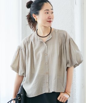 【ルクールブラン/le.coeur blanc】の《手洗い可能》サテンノーカラーバルーンブラウス 人気、トレンドファッション・服の通販 founy(ファニー) ファッション Fashion レディースファッション Fashion for Women トップス・カットソー Cut & Sew Tops シャツ・ブラウス・オフィスカジュアル Elegant Blouses & Button-Ups おすすめ Recommended / Our Picks インナー Innerwear オレンジ Orange サテン Satin, Glossy Fabric スリーブ Sleeve, Long Sleeve / Short Sleeve タンク Tank Top, Sleeveless Top チュール Tulip, Tulip Motif バルーン Balloon, Balloon Silhouette ボトム Bottoms, Lower Wear エレガント 上品 Elegant 秋 Autumn 羽織 Haori, Light Jacket |ID:prp329100004636487