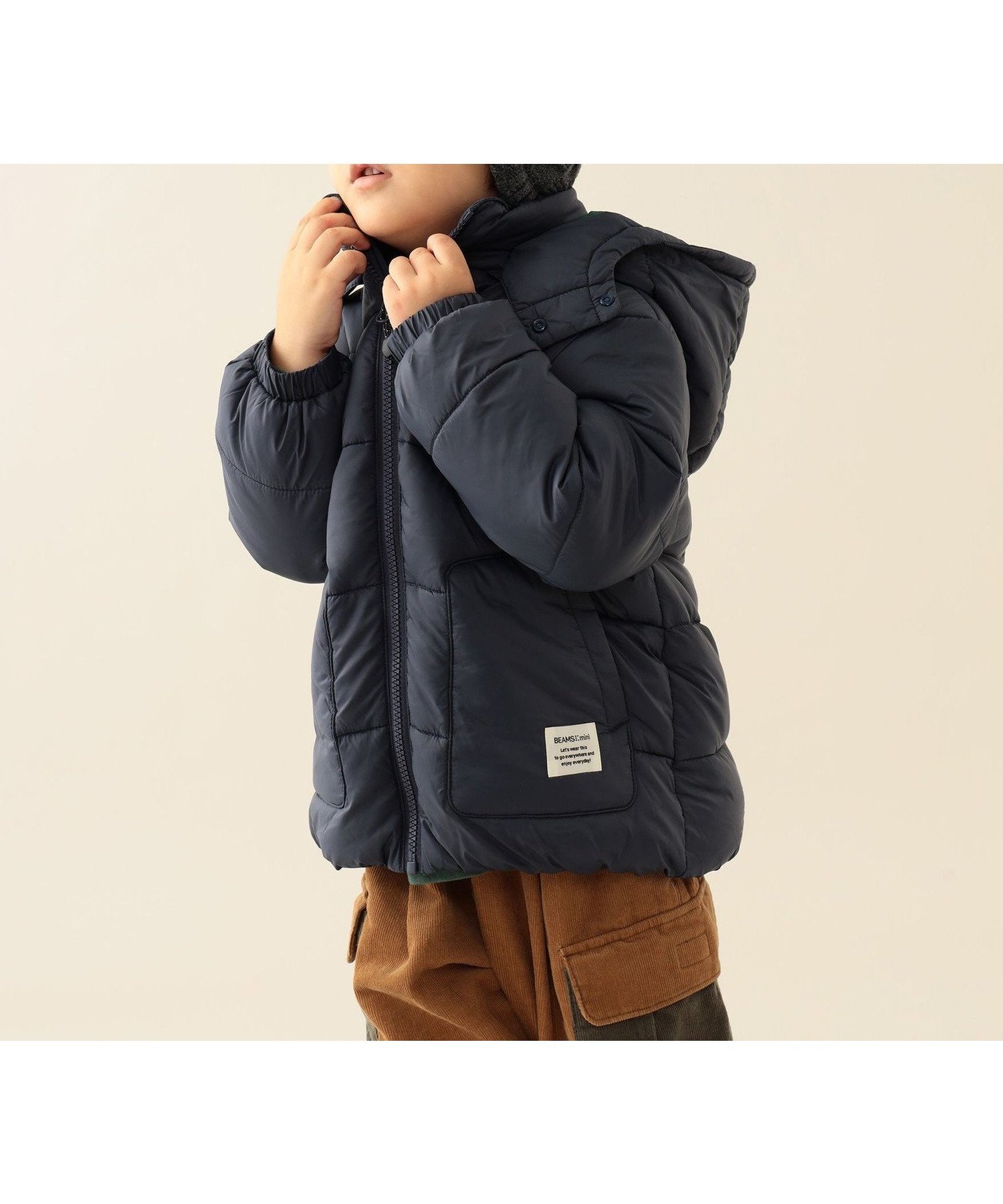 【ビームス ミニ/BEAMS mini / KIDS】の機能綿 フード ブルゾン 2025FW(90~150cm) インテリア・キッズ・メンズ・レディースファッション・服の通販 founy(ファニー) 　ファッション　Fashion　キッズファッション　Fashion for Kids　ブルゾン　Blouson, Bomber Jacket　冬　Winter / This Winter　NAVY/GREEN|ID: prp329100004636516 ipo3291000000033470850