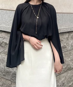 【ジュノア/JUNOAH】のシアースリットスリーブブラウス 人気、トレンドファッション・服の通販 founy(ファニー) ファッション Fashion レディースファッション Fashion for Women トップス・カットソー Cut & Sew Tops シャツ・ブラウス・オフィスカジュアル Elegant Blouses & Button-Ups |ID:prp329100004636585