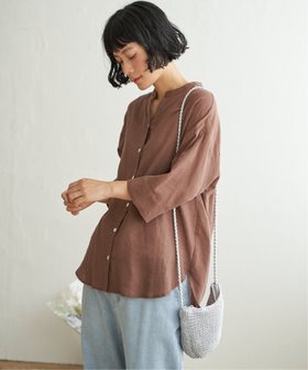 【エルビーシー/LBC】のリネンコットン5分袖シャツ 人気、トレンドファッション・服の通販 founy(ファニー) ファッション Fashion レディースファッション Fashion for Women トップス・カットソー Cut & Sew Tops シャツ・ブラウス・オフィスカジュアル Elegant Blouses & Button-Ups シンプル Simple, Minimal トレンド Trend, Trending Now リネン Linen, Linen Fabric リラックス Relax, Relaxed Fit 夏 Summer |ID:prp329100004637071