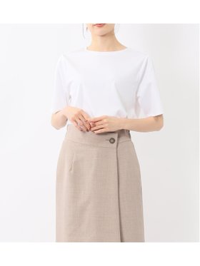 【タカキュー/TAKA-Q】の綿スムス クルーネック 袖タックTシャツ 人気、トレンドファッション・服の通販 founy(ファニー) ファッション Fashion レディースファッション Fashion for Women トップス・カットソー Cut & Sew Tops シャツ・ブラウス・オフィスカジュアル Elegant Blouses & Button-Ups ロングTシャツ・Tシャツ Longline T-Shirts & Tees ストレート Straight, Straight Cut スマート Smart, Elegant スリット Slit, Slit Detail デニム Denim, Jeans Material なめらか Smooth, Silky Texture フィット Fit, Slim Fit フレアースカート Flared Skirt, A-Line Skirt ベーシック Basic, Essential 半袖 Short Sleeve, Half Sleeve 夏 Summer エレガント 上品 Elegant |ID:prp329100004637085