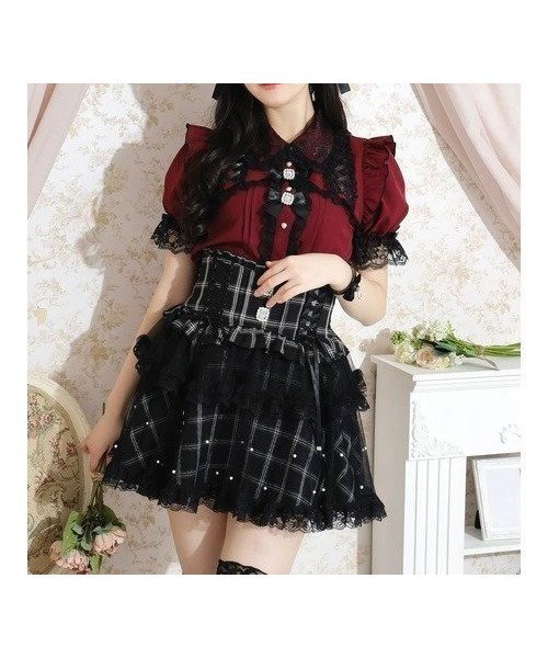 【ノエミ/NOEMIE】のキラキラリボンレースアップブラウス インテリア・キッズ・メンズ・レディースファッション・服の通販 founy(ファニー) 　ファッション　Fashion　レディースファッション　Fashion for Women　トップス・カットソー　Cut & Sew Tops　シャツ・ブラウス・オフィスカジュアル　Elegant Blouses & Button-Ups　ワイン|ID: prp329100004637186 ipo3291000000033414887