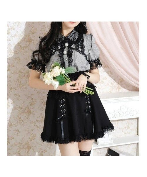 【ノエミ/NOEMIE】のキラキラリボンレースアップブラウス インテリア・キッズ・メンズ・レディースファッション・服の通販 founy(ファニー) 　ファッション　Fashion　レディースファッション　Fashion for Women　トップス・カットソー　Cut & Sew Tops　シャツ・ブラウス・オフィスカジュアル　Elegant Blouses & Button-Ups　黒|ID: prp329100004637186 ipo3291000000033414890