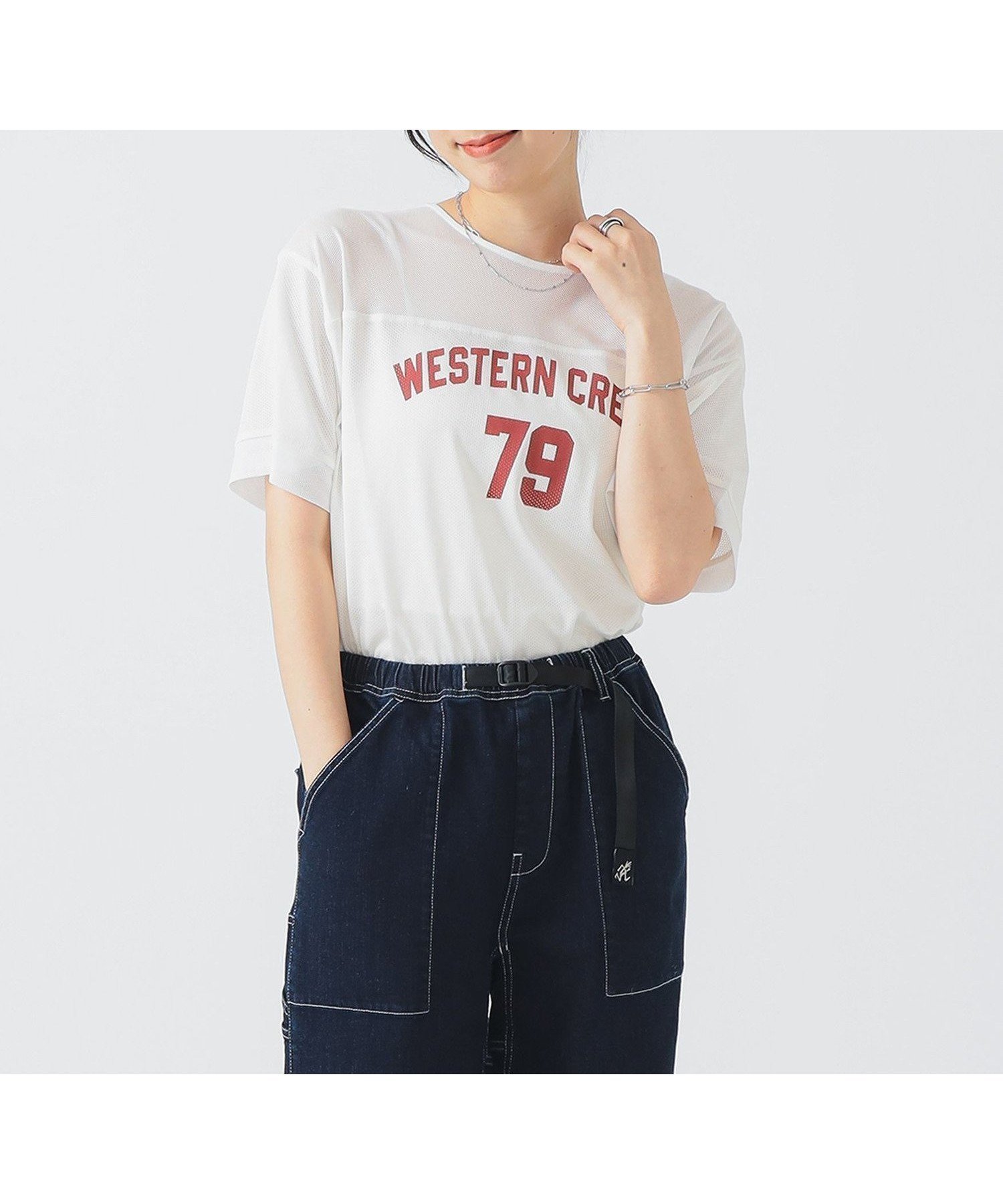 【ビーミングライフストアバイビームス/B:MING LIFE STORE by BEAMS】の【百田夏菜子さん着用】メッシュ ナンバー Tシャツ 25AW 秋まで使える 初秋 晩夏 お出かけ インテリア・キッズ・メンズ・レディースファッション・服の通販 founy(ファニー) 　ファッション　Fashion　レディースファッション　Fashion for Women　トップス・カットソー　Cut & Sew Tops　シャツ・ブラウス・オフィスカジュアル　Elegant Blouses & Button-Ups　ロングTシャツ・Tシャツ　Longline T-Shirts & Tees　2025年　2025　2025-2026秋冬・A/W　Autumn/Winter 2025–26 AW25–26　おすすめ　Recommended / Our Picks　インナー　Innerwear　カーゴパンツ　Cargo Pants, Utility Pants　タンク　Tank Top, Sleeveless Top　トレンド　Trend, Trending Now　プリント　Print, Printed Pattern　メッシュ　Mesh, Net Fabric　夏　Summer　秋　Autumn　WHITE|ID: prp329100004637200 ipo3291000000033415187