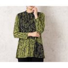 【ミゼール/MISSEL】のボタニカル柄 バイカラーカットソー 人気、トレンドファッション・服の通販 founy(ファニー) ファッション Fashion レディースファッション Fashion for Women トップス・カットソー Cut & Sew Tops カットソー・ベーシックTシャツ Cut-and-Sewn Tops / Stretch Tees & Basics カットソー Cut and Sewn Top ジャカード／ジャガード Jacquard, Woven Pattern パッチワーク Patchwork, Mixed Fabric ボタニカル Botanical, Floral Pattern 日本製 Made In Japan 洗える Machine Washable thumbnail グリーン|ID: prp329100004637224 ipo3291000000033415591