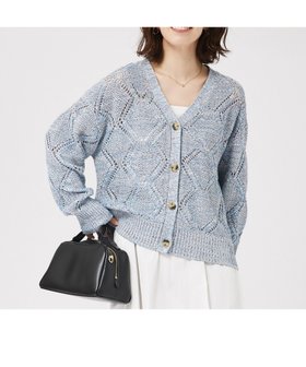 【アバハウスマヴィ/abahouse mavie】の透かし編みカーデ 人気、トレンドファッション・服の通販 founy(ファニー) ファッション Fashion レディースファッション Fashion for Women おすすめ Recommended / Our Picks カーディガン Cardigan, Knitwear ミックス Mix, Mixed Style 夏 Summer 春 Spring 羽織 Haori, Light Jacket 透かし Cut-Out, Lacework |ID:prp329100004637272