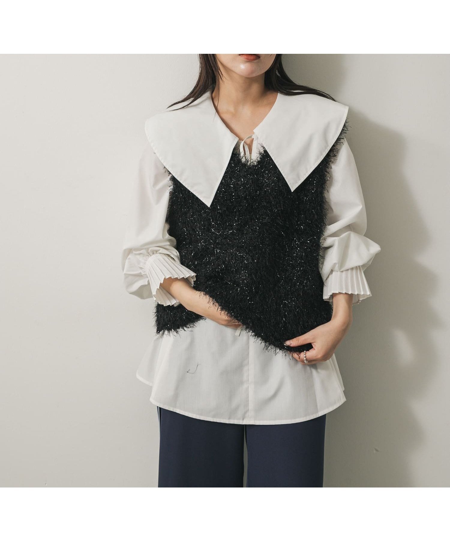 【センスオブプレイス/SENSE OF PLACE by URBAN RESEARCH】のモールフェザーニットベスト インテリア・キッズ・メンズ・レディースファッション・服の通販 founy(ファニー) 　ファッション　Fashion　レディースファッション　Fashion for Women　アウター　Coat / Outerwear Collection　トップス・カットソー　Cut & Sew Tops　ニット　Knit Tops & Sweaters　ベスト&ジレ / 重ね着スタイル　Vests & Gilets　2025年　2025　2025-2026秋冬・A/W　Autumn/Winter 2025–26 AW25–26　冬　Winter / This Winter　シンプル　Simple, Minimal　フェザー　Feather, Feather Detail　ベスト　Vest, Waistcoat　ミックス　Mix, Mixed Style　A/W・秋冬　Autumn/Winter　BLACK|ID: prp329100004637276 ipo3291000000034681168