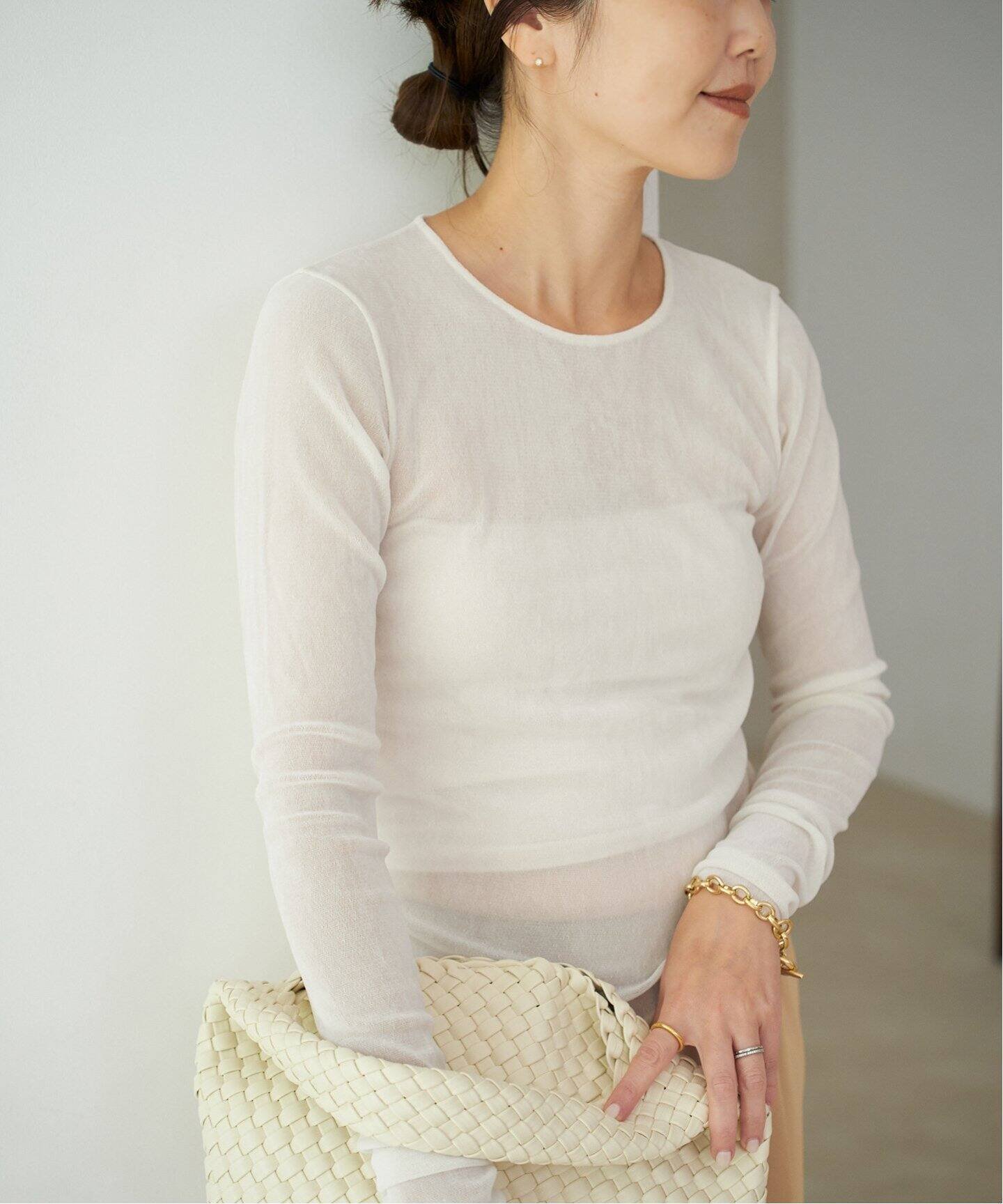 【プラージュ/Plage】の《追加》Flocky Mesh ロンT インテリア・キッズ・メンズ・レディースファッション・服の通販 founy(ファニー) 　ファッション　Fashion　レディースファッション　Fashion for Women　トップス・カットソー　Cut & Sew Tops　ロングTシャツ・Tシャツ　Longline T-Shirts & Tees　コンパクト　Compact, Small Size　シアー　Sheer, See-Through　ジャケット　Jacket, Outerwear　トレンド　Trend, Trending Now　メッシュ　Mesh, Net Fabric　ロング　Long, Long-Length　エレガント 上品　Elegant　A/W・秋冬　Autumn/Winter　ホワイト|ID: prp329100004637296 ipo3291000000033416454