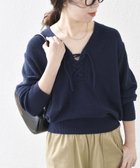 【シップス フォー ウィメン/SHIPS】のSHIPS any シルク コットン レースアップ ニット プルオーバー 人気、トレンドファッション・服の通販 founy(ファニー) ファッション Fashion レディースファッション Fashion for Women トップス・カットソー Cut & Sew Tops ニット Knit Tops & Sweaters カジュアルプルオーバー・ニットトップス Pullovers & Knit Tops / Casual Pullovers 2025年 2025 2025春夏・S/S Spring/Summer 2025 SS25 シルク Silk, 100% Silk ベーシック Basic, Essential ボトム Bottoms, Lower Wear レース Lace, Lace Fabric 吸水 Absorbent, Quick-Dry 春 Spring thumbnail ネイビー|ID: prp329100004637323 ipo3291000000033416739