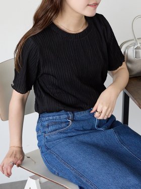 【エヘカソポ/ehka sopo】のジャガードカットソー 人気、トレンドファッション・服の通販 founy(ファニー) ファッション Fashion レディースファッション Fashion for Women トップス・カットソー Cut & Sew Tops カットソー・ベーシックTシャツ Cut-and-Sewn Tops / Stretch Tees & Basics インナー Innerwear カットソー Cut and Sewn Top シンプル Simple, Minimal ジャカード／ジャガード Jacquard, Woven Pattern |ID:prp329100004637343