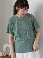 【エヘカソポ/ehka sopo】のジャガードカットソー 人気、トレンドファッション・服の通販 founy(ファニー) ファッション Fashion レディースファッション Fashion for Women トップス・カットソー Cut & Sew Tops カットソー・ベーシックTシャツ Cut-and-Sewn Tops / Stretch Tees & Basics インナー Innerwear カットソー Cut and Sewn Top シンプル Simple, Minimal ジャカード／ジャガード Jacquard, Woven Pattern thumbnail グリーン|ID: prp329100004637343 ipo3291000000033597031
